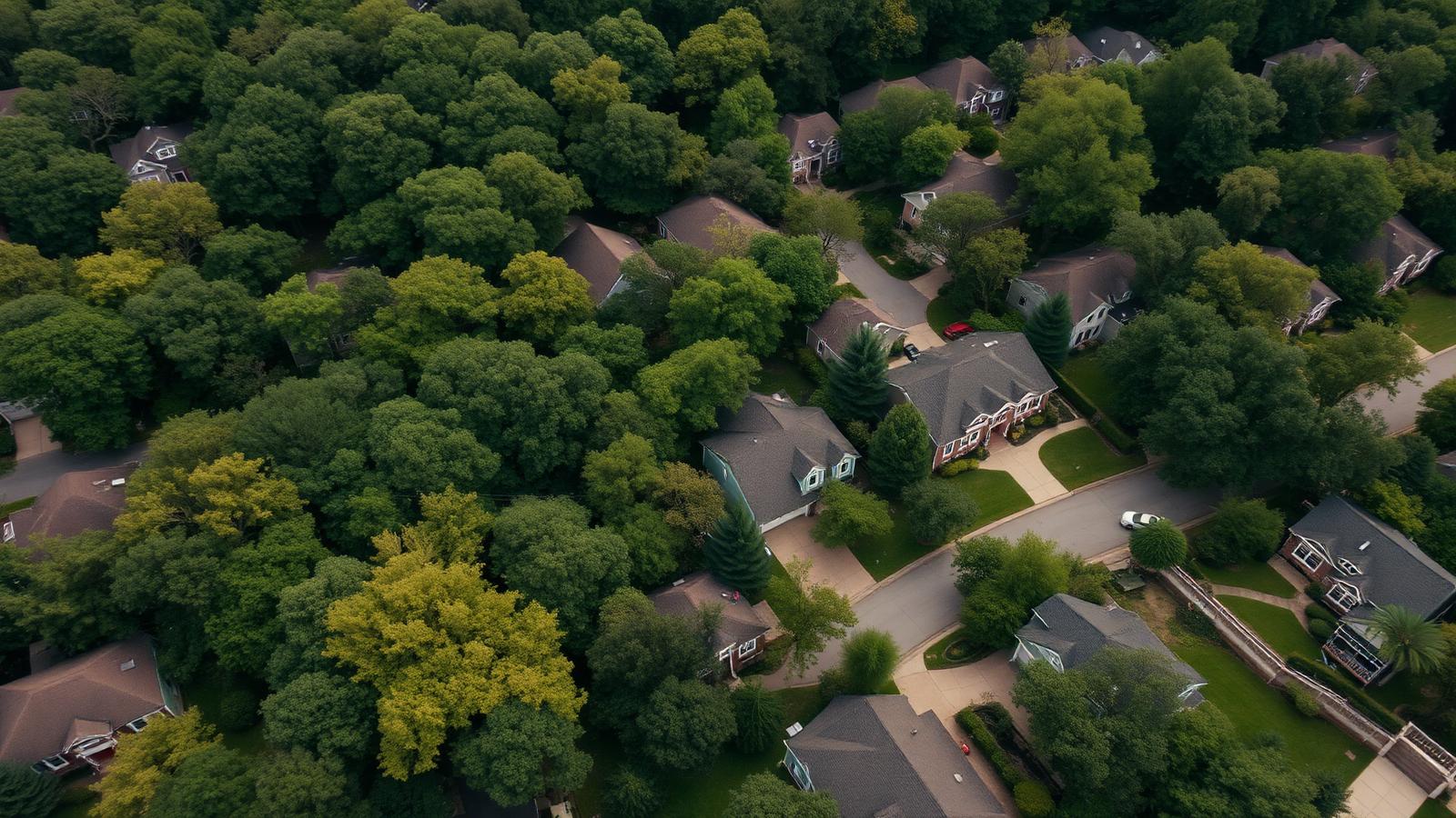 Aerial view of an Atlanta-area neighborhood